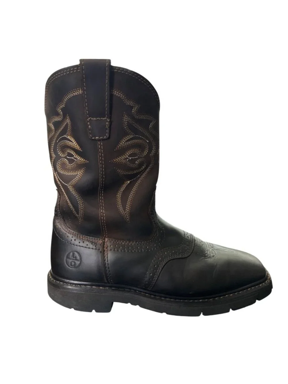 Lincoln Outfitters Men 9W Boots Western Work Brown Leather Square Soft Toe L9C12